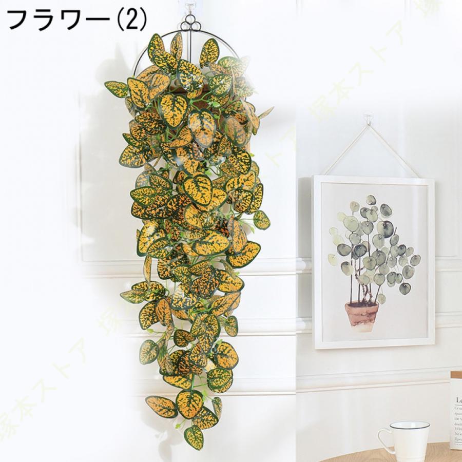 藤の花 壁掛け フェイクグリーン 人工観葉植物 藤 緑葉 天井