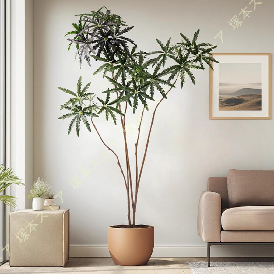 観葉植物 フェイクグリーン 大型 リアル フェイク インテリア 人工観葉植物 部屋飾り 造花 室内装飾用 簡単設置 手間いらず 鉢付き 玄関 リビング オフィス_6