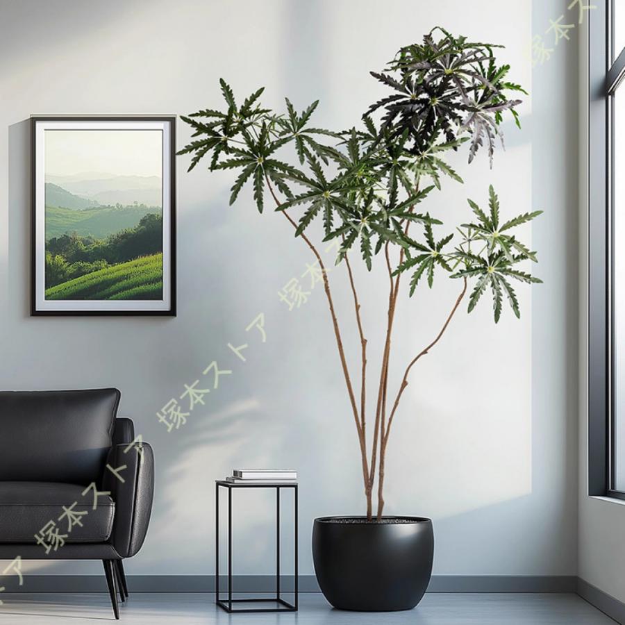 観葉植物 フェイクグリーン 大型 リアル フェイク インテリア 人工観葉植物 部屋飾り 造花 室内装飾用 簡単設置 手間いらず 鉢付き 玄関 リビング オフィス_7