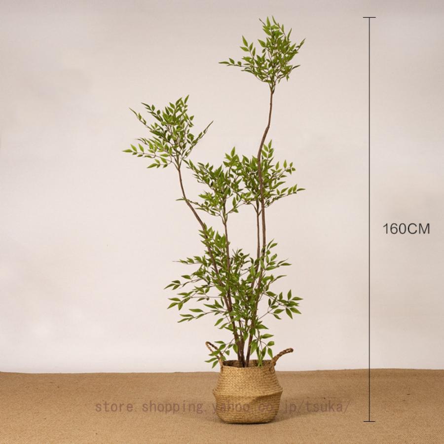フェイクグリーン 南天竹 観葉樹 鉢植え 緑 可愛い インテリアグリーン リアル 本物そっくり 大型 観葉植物 人工竹 人工植物装飾 害虫駆除不要 北欧風 insの画像
