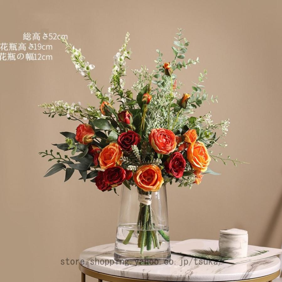 北欧 造花 インテリア 卓上 花瓶付き リアル フェイクフラワー オフィス 喫茶店 店舗 装飾 枯れない 世話不要 リビング/玄関/窓際/寝室装飾 新築 退職 贈り物 |  | 22