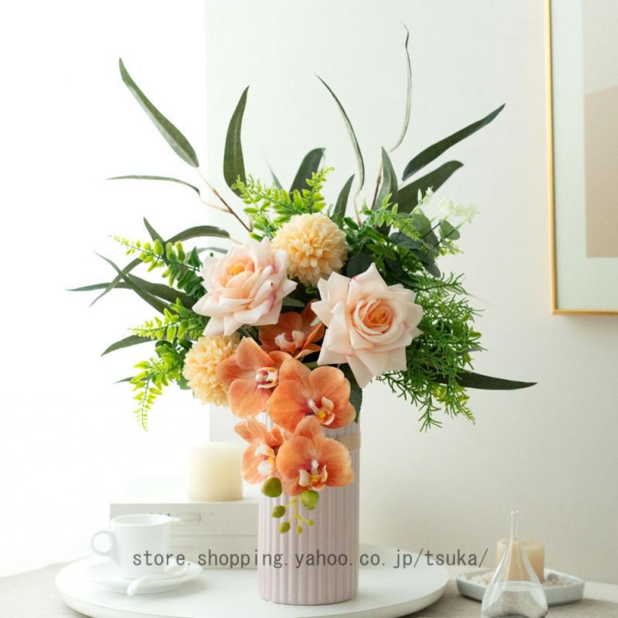 造花 胡蝶蘭 薔薇 花瓶付き 観葉植物 本物にそっくり 美しい プレゼント お祝いに 結婚式 リビング ベランダ 玄関 喫茶店 置物 枯れない花 お部屋が明るくなる |  | 06
