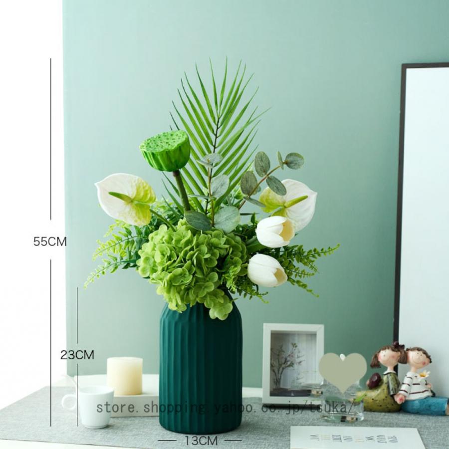 【美品】アーティシャルフラワー/フェイクフラワー　花瓶込 造花 フェイクフラワー 花瓶付き 水やり不要 枯れない アートフラワー