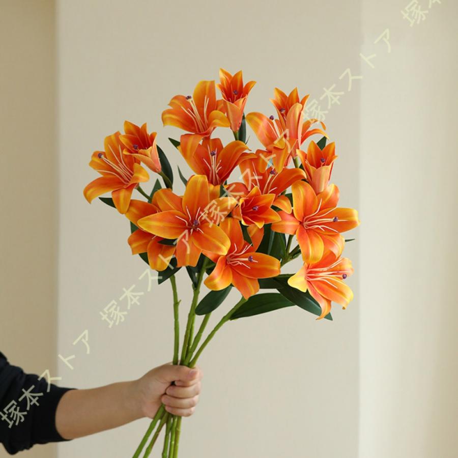 造花 アートフラワー 枯れない花 花瓶付き 百合 インテリア フェイク