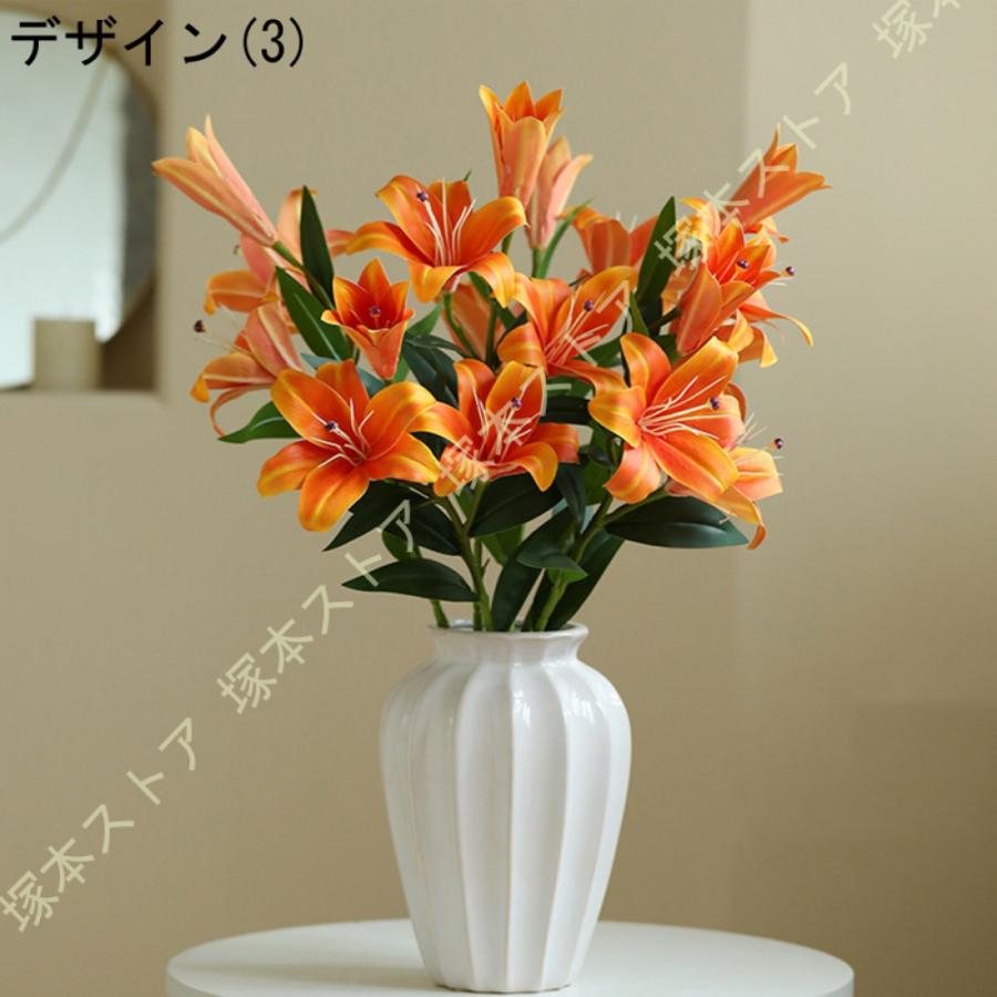 造花 アートフラワー 枯れない花 花瓶付き 百合 インテリア フェイク