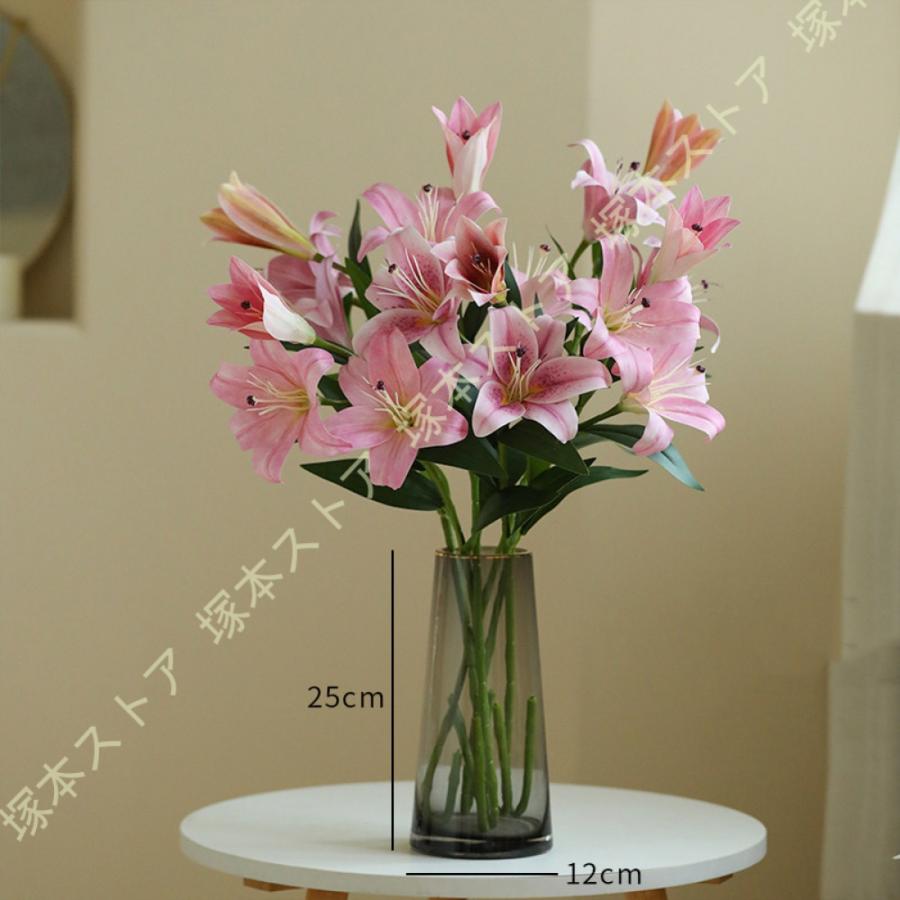 造花 アートフラワー 枯れない花 花瓶付き 百合 インテリア フェイク