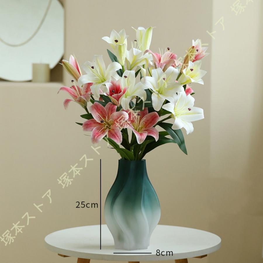 造花 アートフラワー 枯れない花 花瓶付き 百合 インテリア フェイク