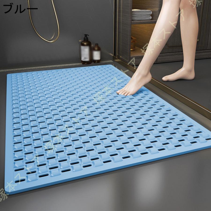 お風呂マット 滑り止め バスマット 浴槽用 浴室用 抗菌防カビ 排水穴