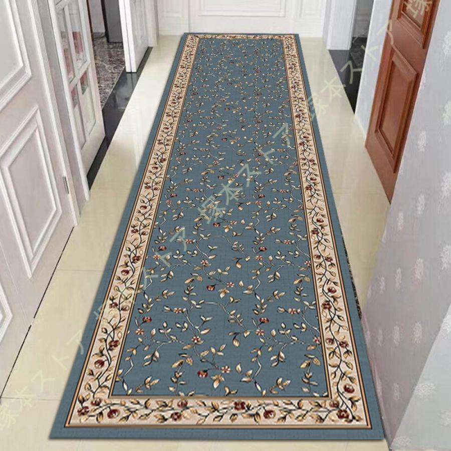 廊下敷きマット カーペット 北欧 ロング マット 花柄 伝統的 ラグ