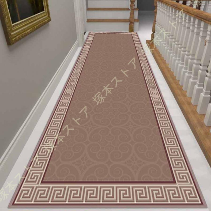 廊下敷きマット カーペット 北欧 ロング マット 花柄 伝統的 ラグ