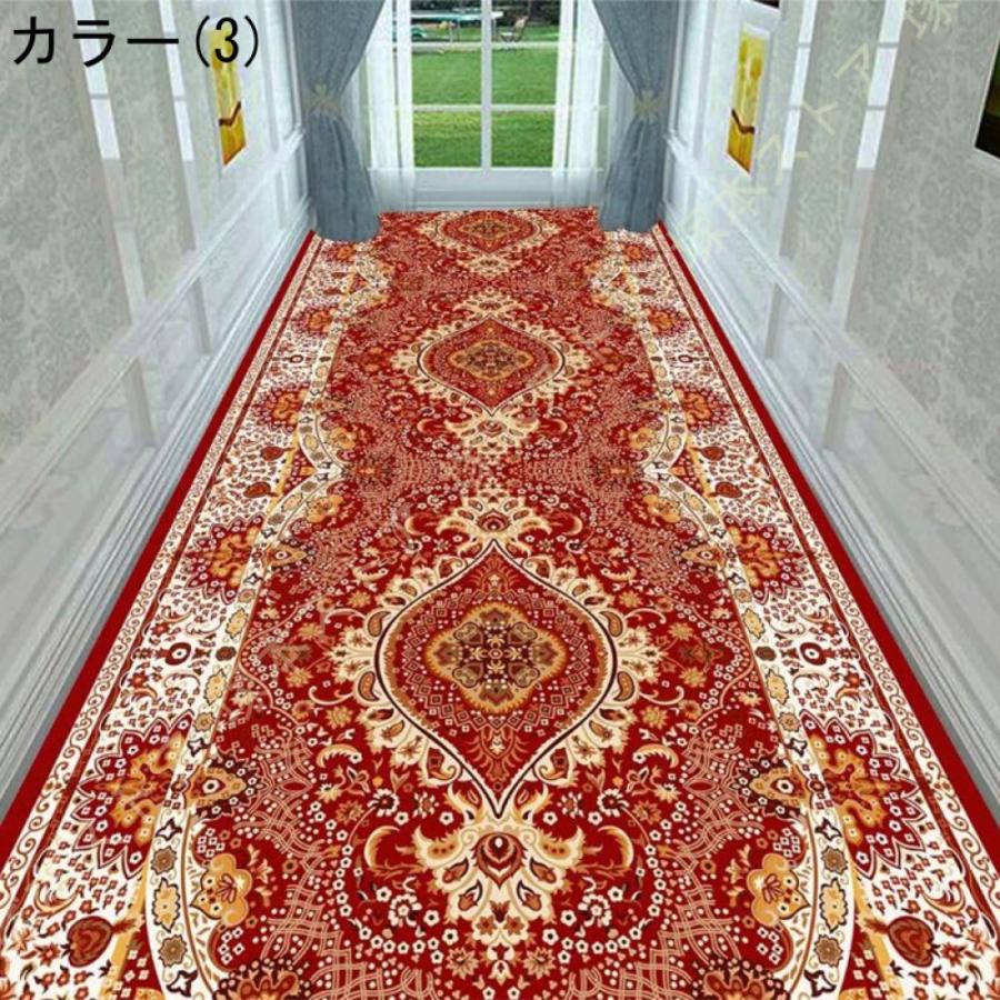 廊下 ロングカーペット 廊下敷き マット 廊下用カーペット 絨毯 花柄