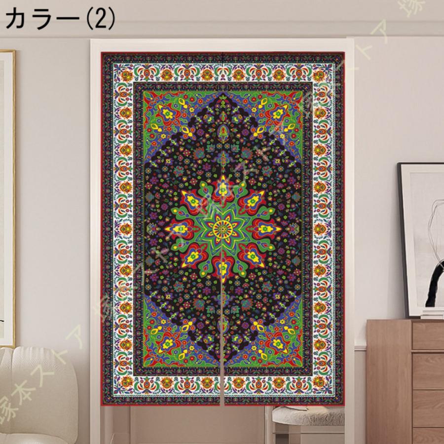 Z8RO)のれん 90cm丈 和風 暖簾 幾何学図 厚手 間仕切り 爽やか 80