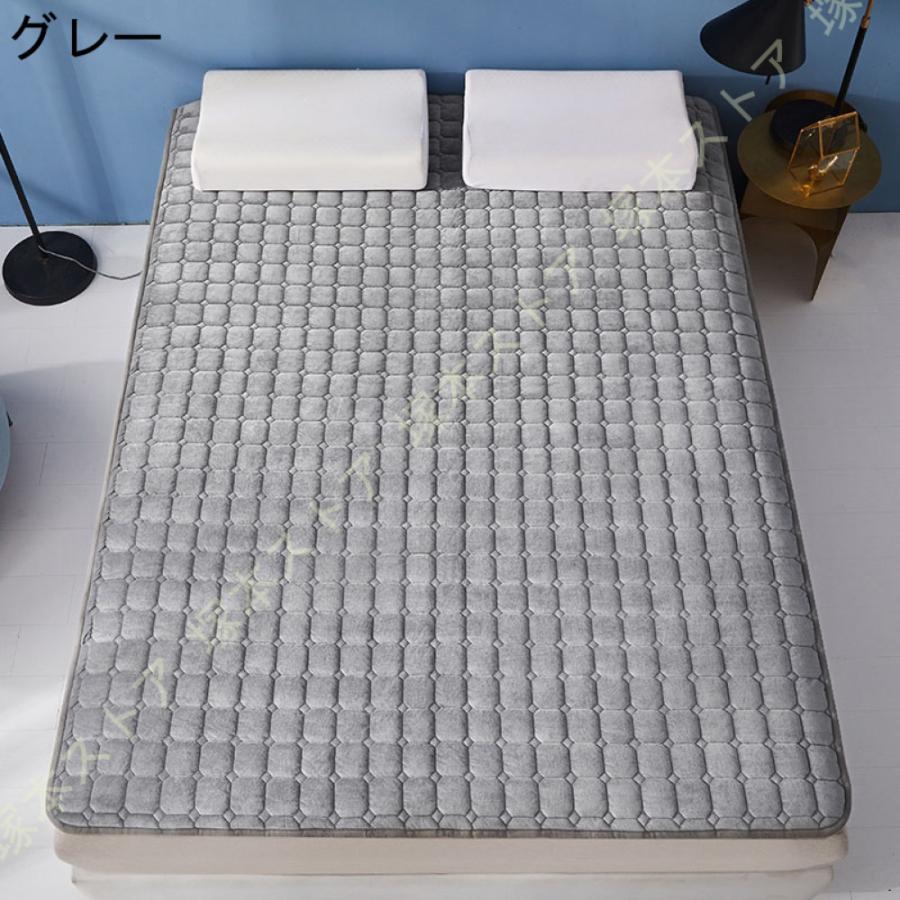 敷きパッド シングル セミダブル おしゃれ ダブル 丸洗いOK 防ダニ 抗菌防臭 敷パット パッドシーツ ズレ防止 4隅ゴム付き 滑り止め付き 無地 150x200cm_16
