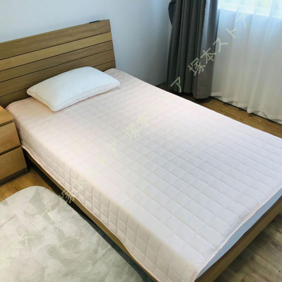 DGKSJ 敷きパッド ベッドパッド セミダブル 接触冷感 超クール 冷たい 涼しい おしゃれ 防カビ 防ダニ 防臭 4隅ゴム付き エアコン対策 吸汗通気 敷パッド_4