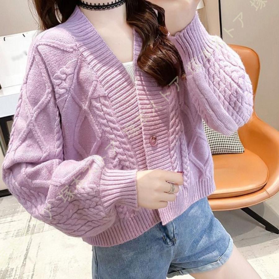 ざっくり ニット カーディガン レディース ケーブル編み セーター ゆったり きれいめ 秋冬 暖かい 厚手 ニット カーディガ 前開き アウター 長袖 おしゃれ