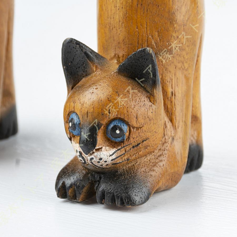 木彫りの置物 天然木 木彫り 置物 アニマル かわいい 猫 ねこ 木彫りの置物 天然木 木彫り 置物 アニマル かわいい 猫 ねこ