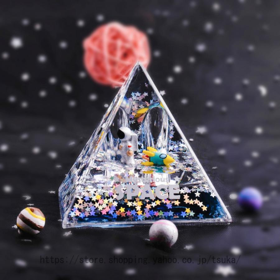 宇宙飛行士柄 水時計 液体 オイルモーション アクリル カワイイ 砂時計