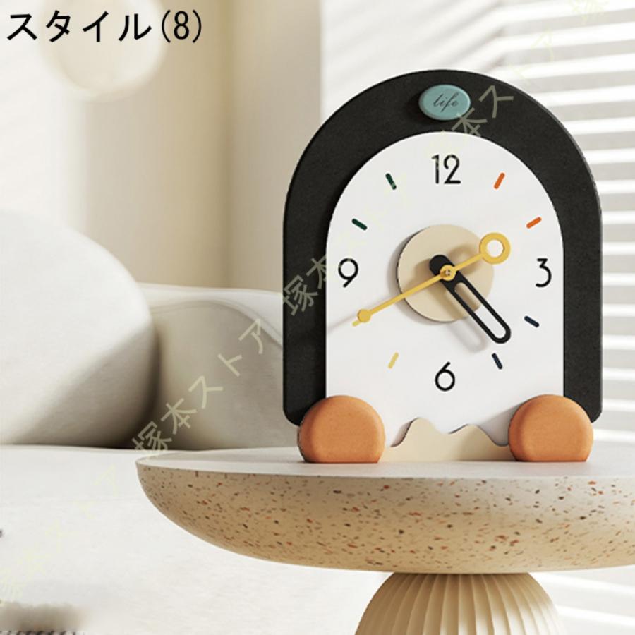 置き時計 おしゃれ アナログ テーブル ヨーロピアン 付き時計 木製