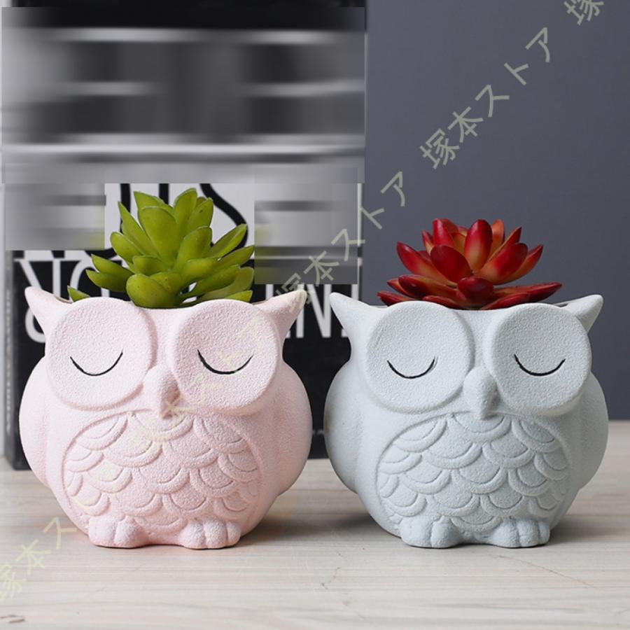 フクロウ 陶器 植木鉢 多肉植物 寄せ植え ガーデニングオブジェ フクロウ 陶器 植木鉢 多肉植物 寄せ植え ガーデニングオブジェ