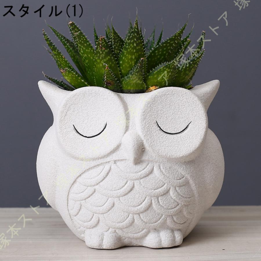 フクロウ 陶器 植木鉢 多肉植物 寄せ植え ガーデニングオブジェ フクロウ 陶器 植木鉢 多肉植物 寄せ植え ガーデニングオブジェ