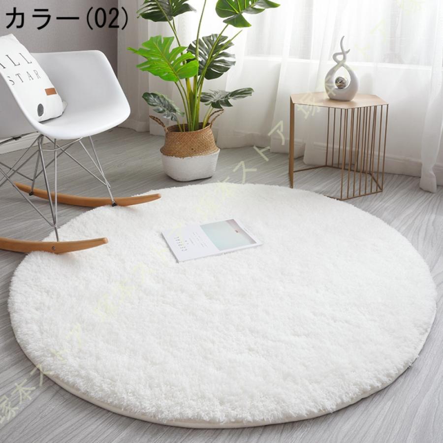取付無料！イッテン サラ 国内生産 ライトグレーシャギー円形ラグ カーペット✨ 取付無料！イッテン サラ 国内生産 ライトグレーシャギー円形