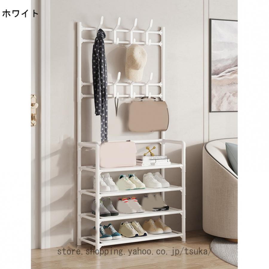 シューズラック 靴棚 フック付き 安定して耐久性があります，スタッキング 廊下ベッドルーム リビングルーム 入り口に適しています シューズラック 靴棚_4