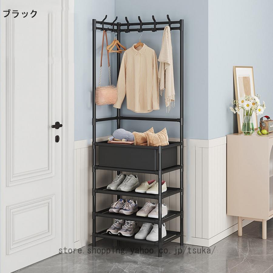 シューズラック 5段 幅40/60/80cm シューズラック 靴収納 靴箱 金属製 下駄箱 靴入れ シューズ棚 組み立て式 靴棚 省スペース玄関 大容量 簡単 組み立ての画像