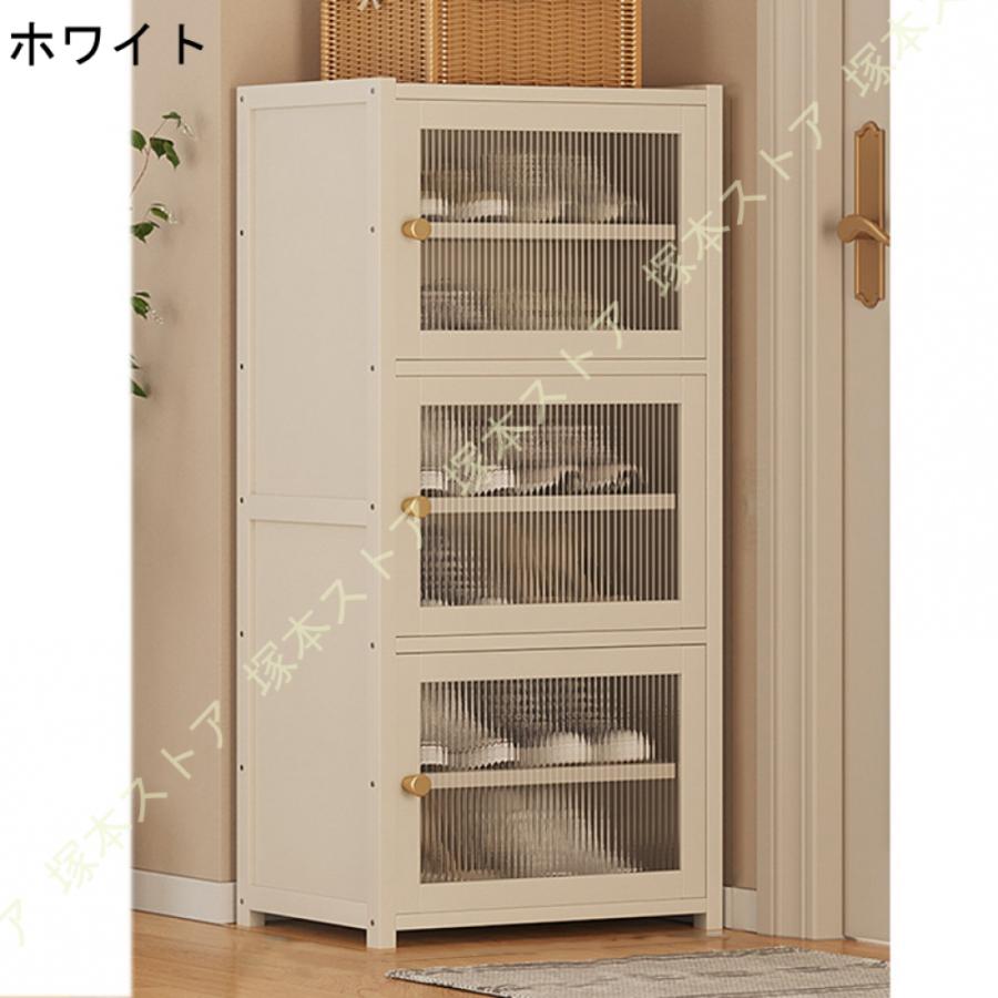 シューズボックス 下駄箱 6段 幅43×奥行33×高さ100cm 靴箱 扉 通気性 玄関収納 省スペース 大容量 竹製 取り出しやすい 消臭 シューズラック 靴棚 おしゃれの画像