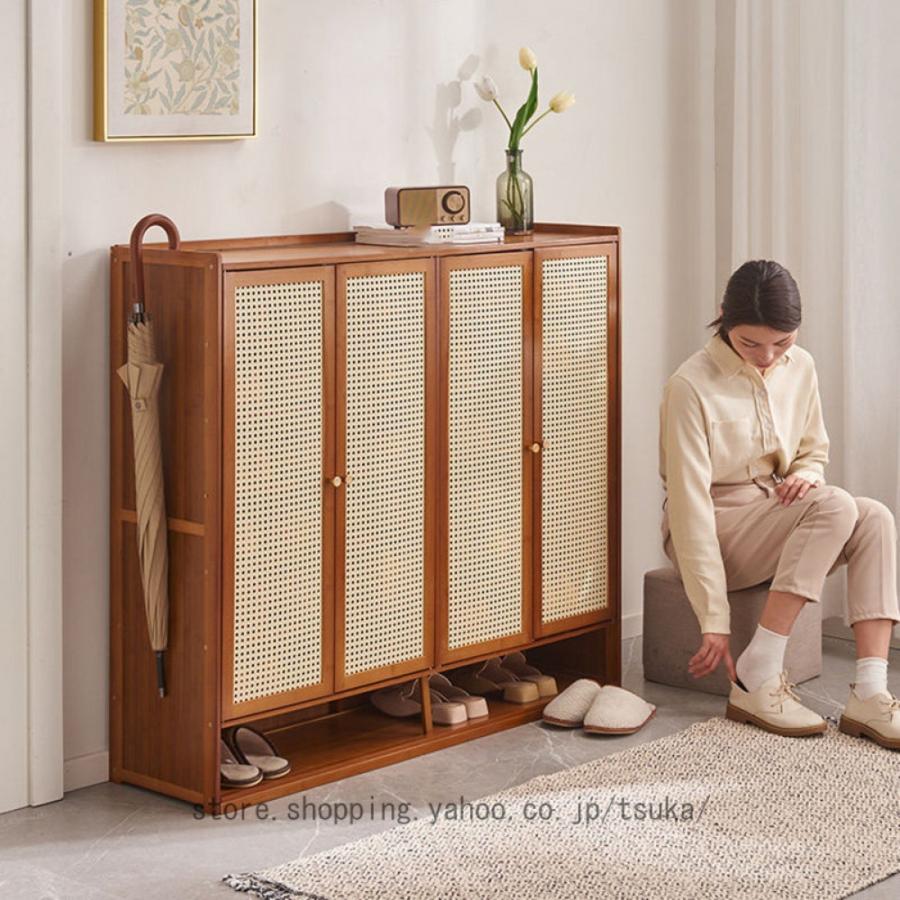 シューズボックス 靴箱 玄関収納 靴だな 下駄箱 シューズラック 幅120cm 高さ94cm 奥行32cm 収納 木製 インテリア ラック シューズラック フリーマルチラック_9