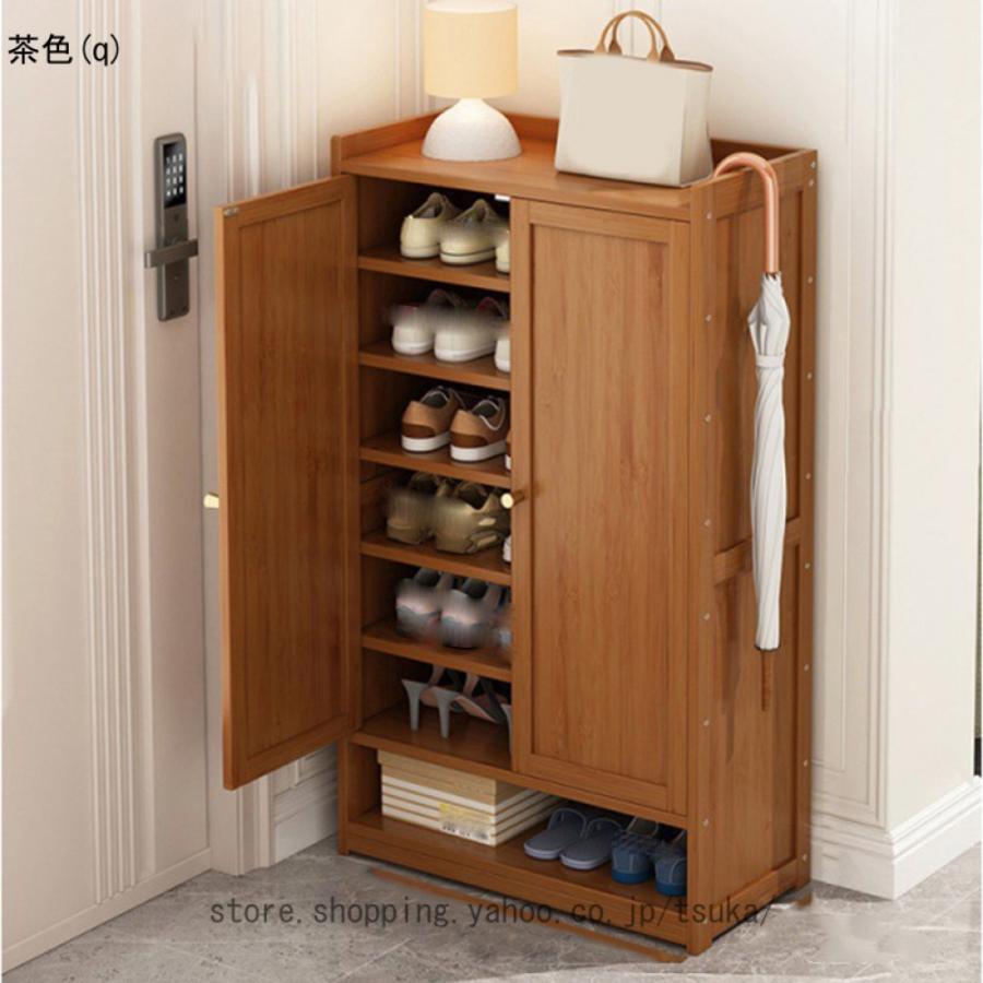 木製シューズラック 玄関 靴棚 エントランス 玄関 靴収納 椅子 高さ107cm 大容量 ナチュラル 靴箱 棚 省スペース 収納棚 玄関収納 靴棚 靴置き コンパクト_4