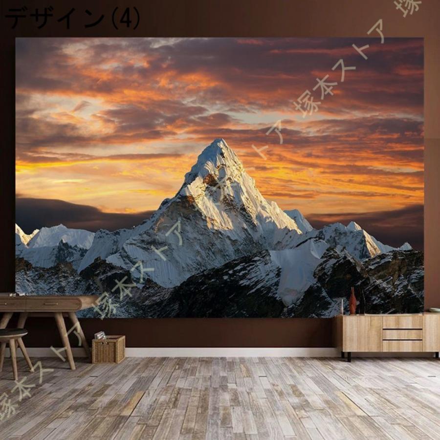 自然の風景 タペストリー 富士山 風景画 雪山 湖 大判 アートポスター