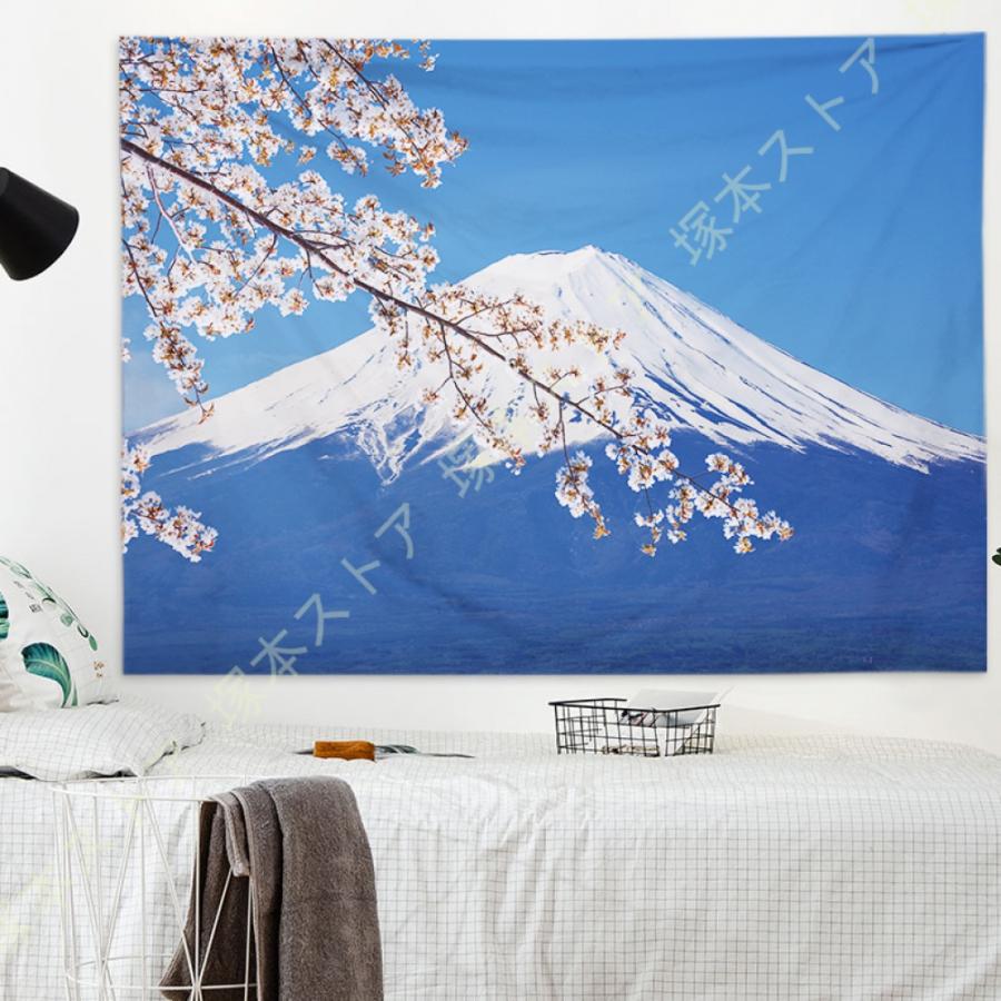 富士山タペストリー 壁掛け 紅葉 湖風景 インテリア 布ポスター 大判