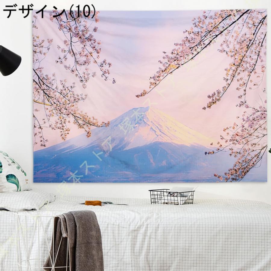 富士山タペストリー 壁掛け 紅葉 湖風景 インテリア 布ポスター 大判 
