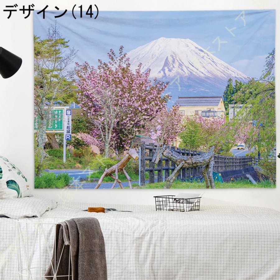 富士山タペストリー 壁掛け 紅葉 湖風景 インテリア 布ポスター 大判