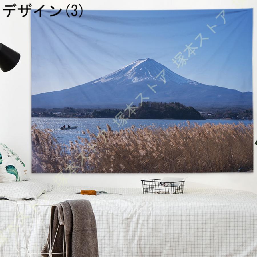 富士山タペストリー 壁掛け 紅葉 湖風景 インテリア 布ポスター 大判