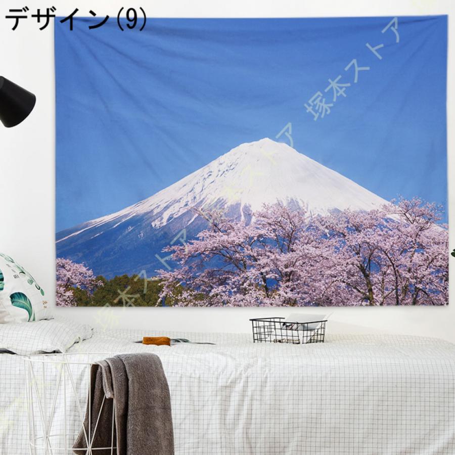 富士山タペストリー 壁掛け 紅葉 湖風景 インテリア 布ポスター 大判