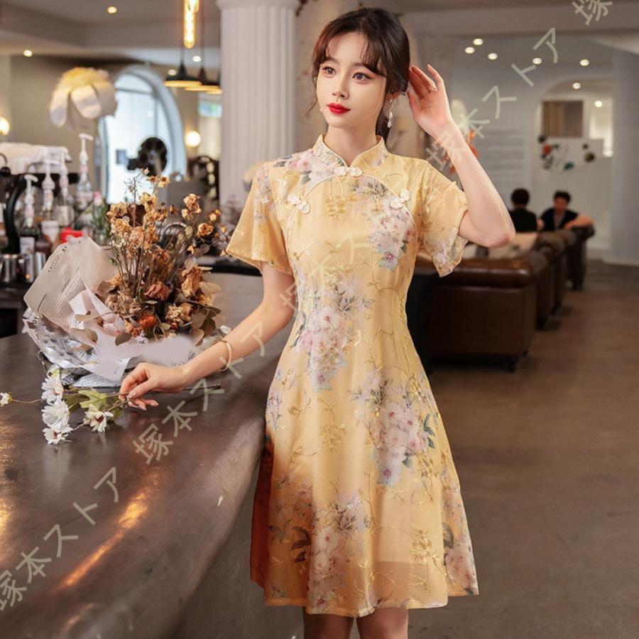 ワンピース 夏 レディース 半袖 ロングワンピース シフォン 大人