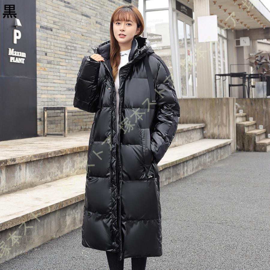 カップル ダウンジャケット フード付き 膝下 長め 無地 冬服 コート 男女兼用 暖かい メンズ ペアルック レディース ロング ゆったり 登山 通勤 旅行 学生_3