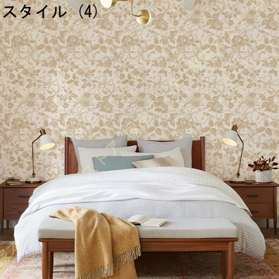 壁紙 花柄 茶色 クロス おしゃれ 花 男前 ダークブラウン ナチュラル