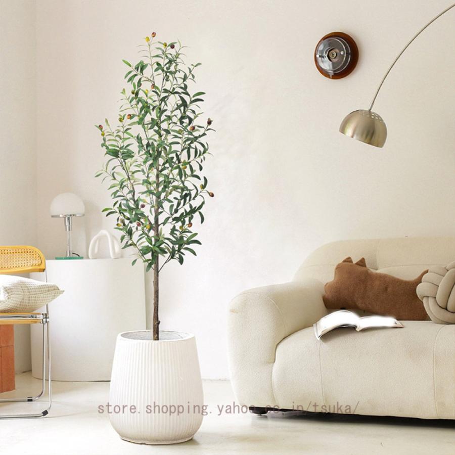 フェイクグリーン 人工観葉植物 オリーブの木 大型観葉樹 インテリア 人工植物 簡単保 室内 家庭 バルコニー 造花 水やり不要 枯れない 盆栽植物 おしゃれ_4