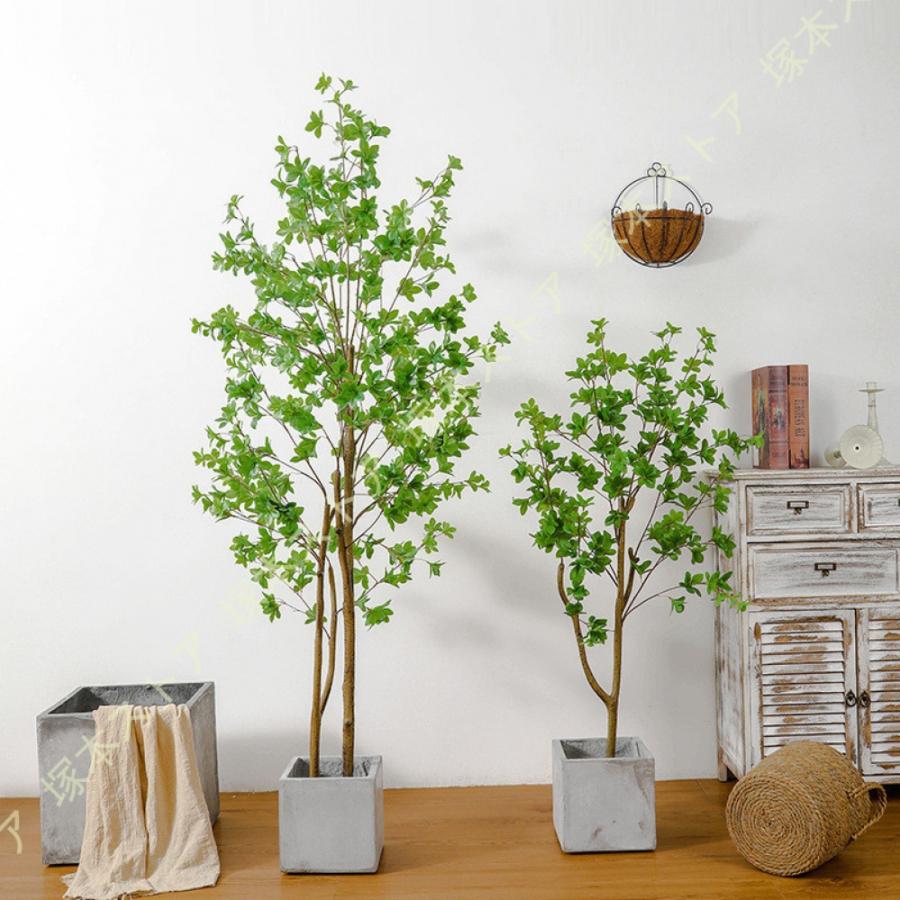 お世話いらず フェイクグリーン 観葉植物 大型 ドウダンツツジ おしゃれ 観覧植物 プレゼント インテリア飾り リアル 人工観葉樹 フェイク 造花 シンプル_8
