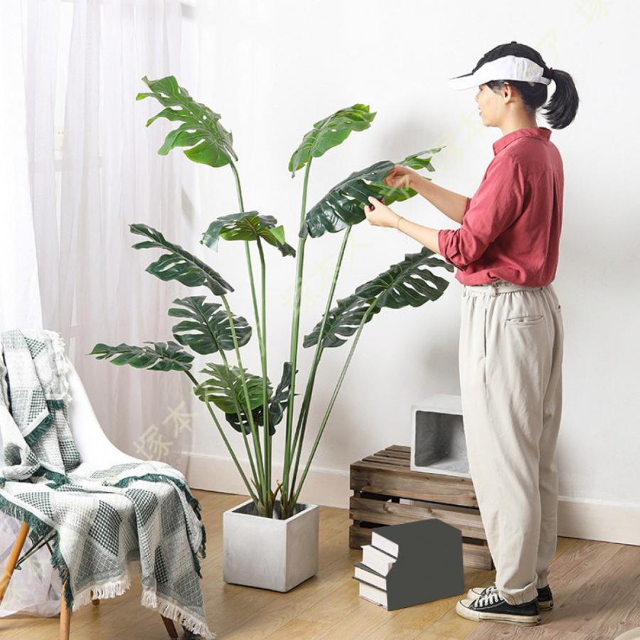 人工観葉植物 常緑樹 大型 モンステラ 多幸の木 リアルな葉っぱ 風水 開運 インテリア 幸福の木 フェイクグリーン 観葉樹 インテリアグリーン フェイク植物_8