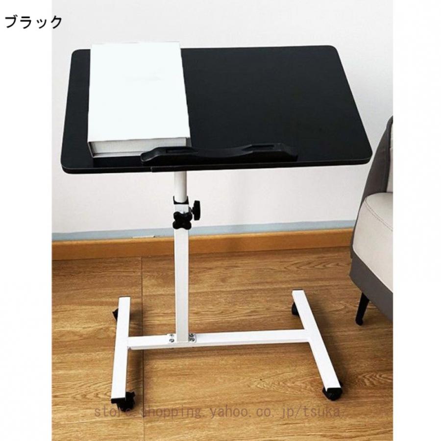 サイドテーブル キャスター付き 昇降式 高さ調節 多機能 机 折りたたみテーフル パソコンテーブル ミニテーブル 折畳み PCテーフル ナイトテーブル 木製_6