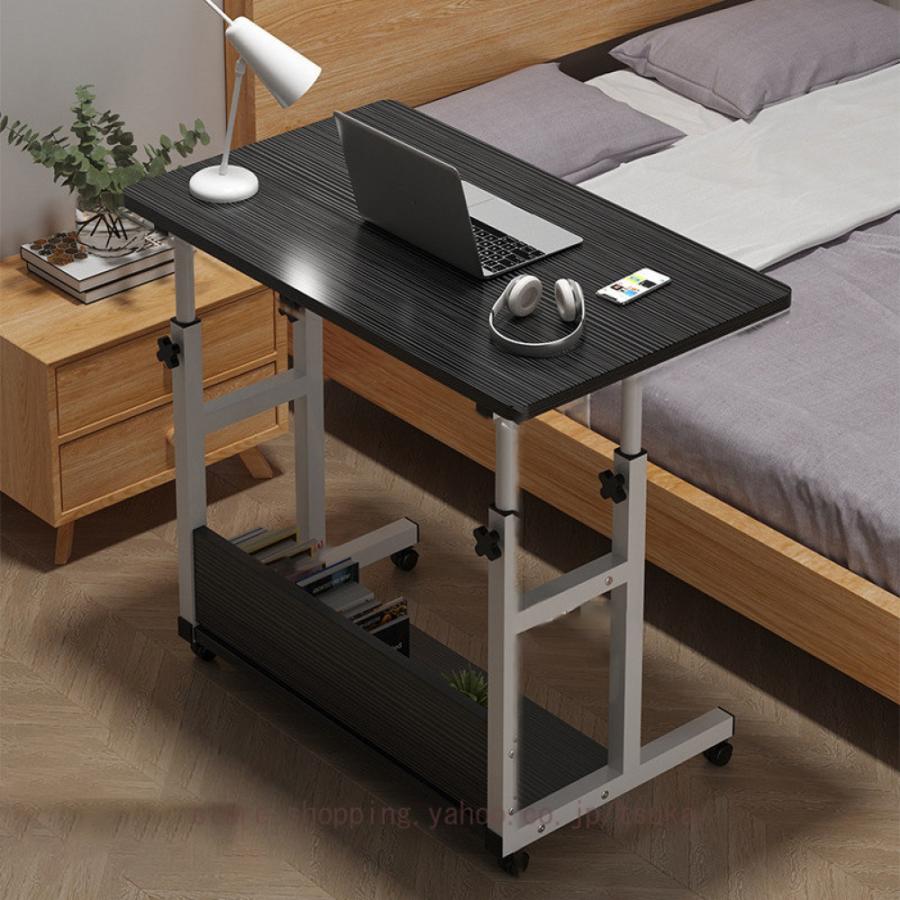 昇降式テーブル サイドテーブル 昇降式 作業台 伸縮 キャスター付き 無