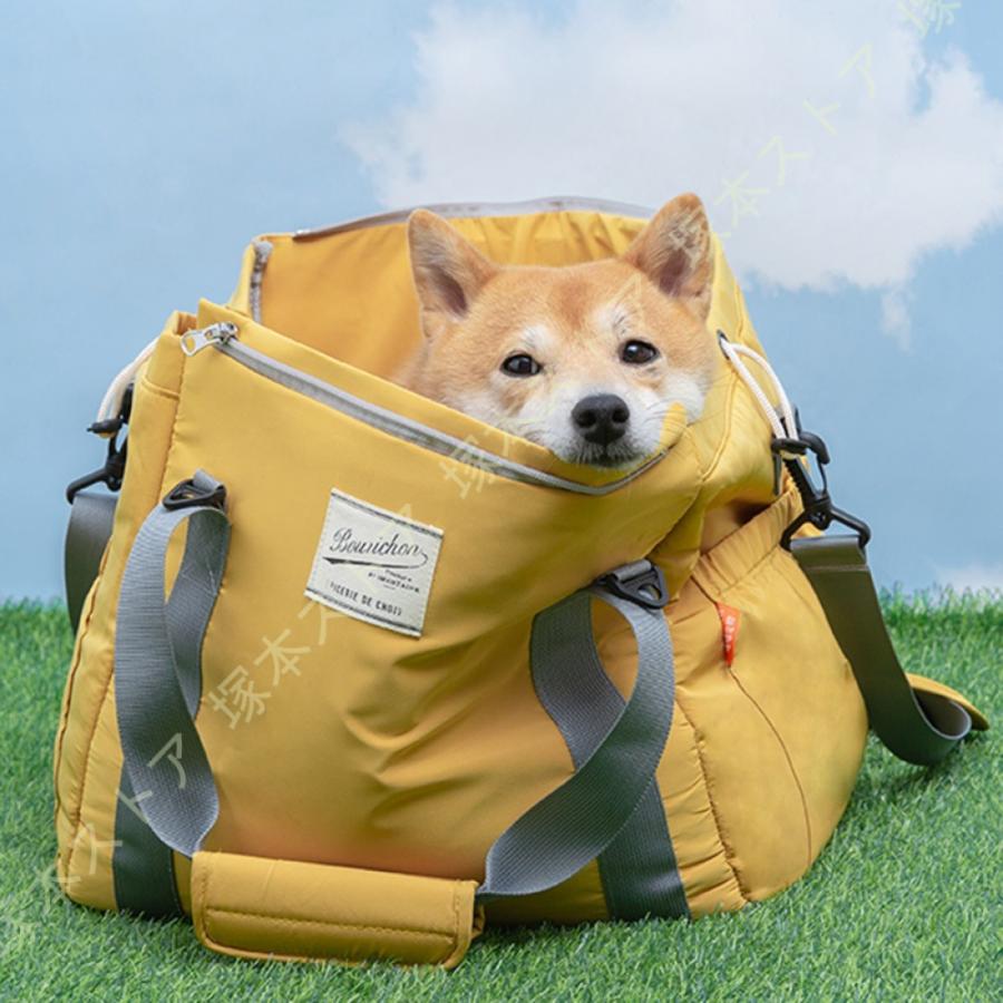 ペットバッグ 小型犬用 猫用 ペットキャリーバッグ 通気性 肩掛け 手提げ 飛び出し防止機能 多機能キャリーバッグ顔出し お散歩バッグ ペット用品 耐久 軽量_14