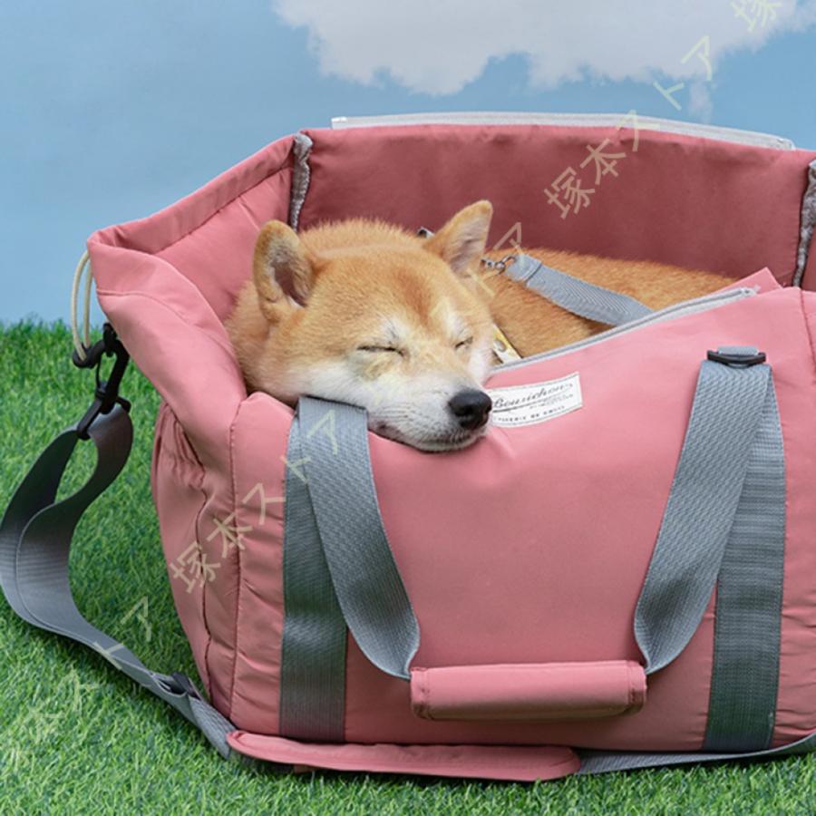 ペットバッグ 小型犬用 猫用 ペットキャリーバッグ 通気性 肩掛け 手提げ 飛び出し防止機能 多機能キャリーバッグ顔出し お散歩バッグ ペット用品 耐久 軽量_5
