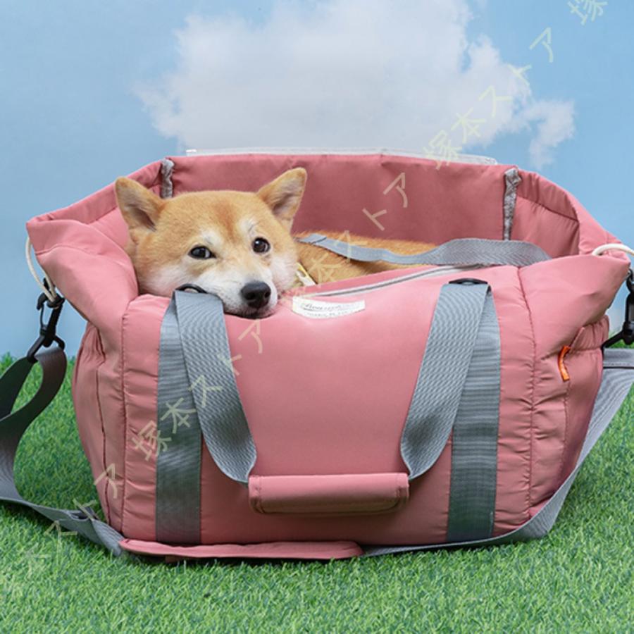 ペットバッグ 小型犬用 猫用 ペットキャリーバッグ 通気性 肩掛け 手提げ 飛び出し防止機能 多機能キャリーバッグ顔出し お散歩バッグ ペット用品 耐久 軽量_6