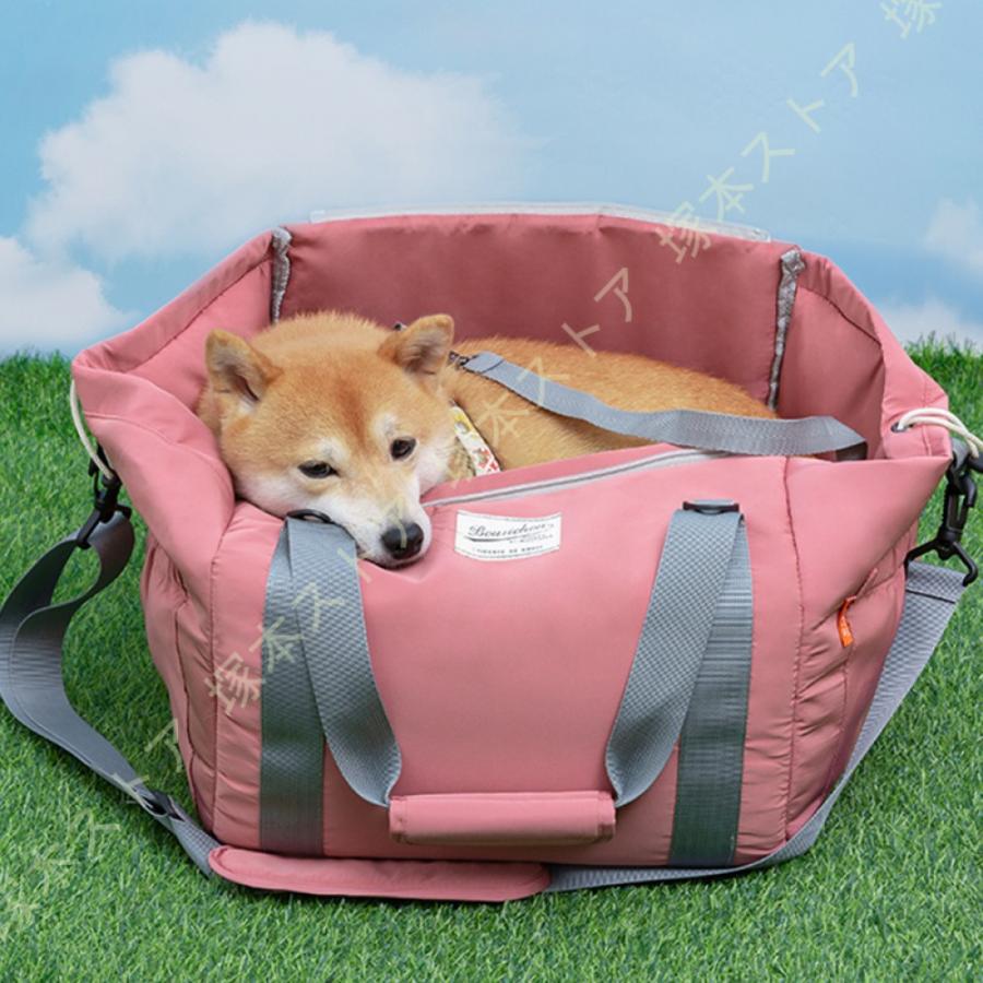 ペットバッグ 小型犬用 猫用 ペットキャリーバッグ 通気性 肩掛け 手提げ 飛び出し防止機能 多機能キャリーバッグ顔出し お散歩バッグ ペット用品 耐久 軽量_7