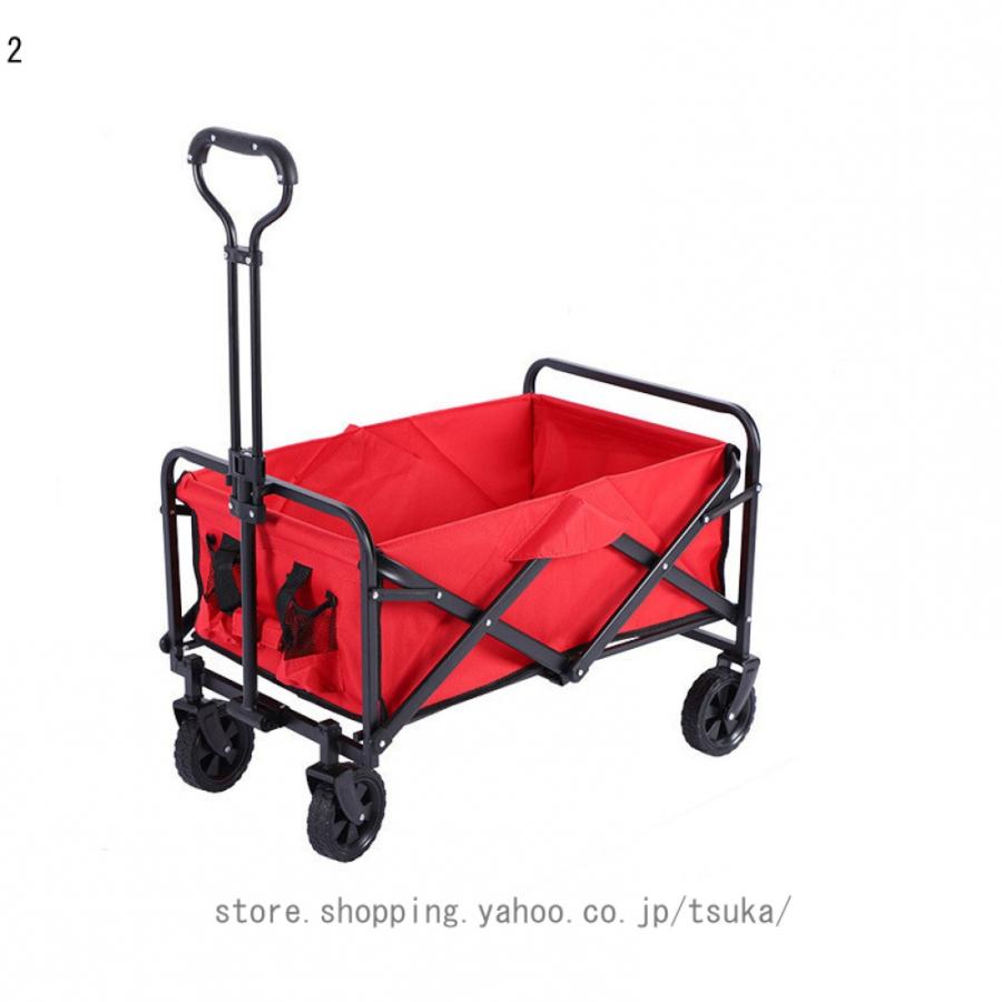 アウトドアワゴン キャリーワゴン キャリーカート 折りたたみ カート 4輪 タイヤロック付 耐荷重60kg アウトドアキャリー マルチキャリー ワゴン 台車の画像