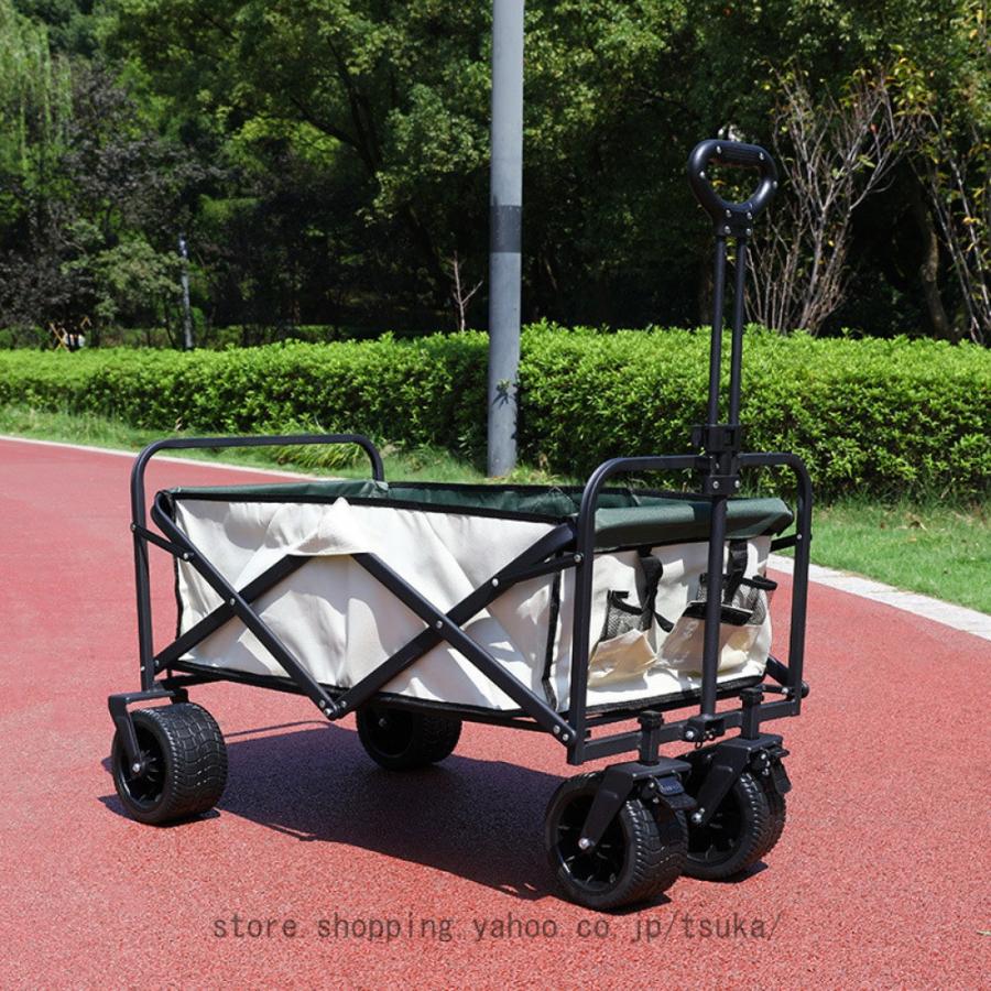 キャリーワゴン フォールディングキャリーワゴン キャンプ アウトドア アウトドアワゴン 耐荷重250kg 自立式 大容量 180L ワイドタイヤ 折り畳みの画像